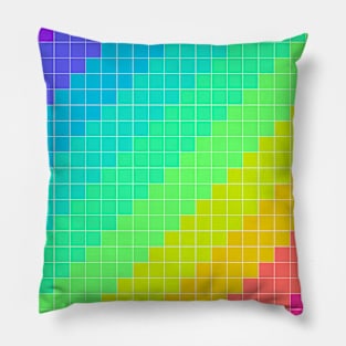 rainbow pixel Pillow