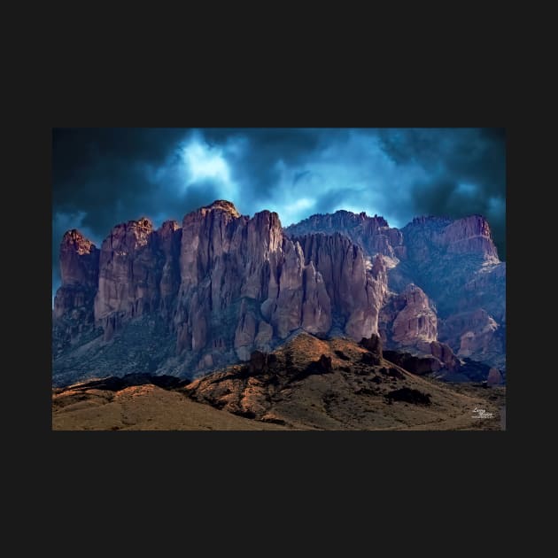 Dark Skies Over the Superstition Mountains by LarryNaderPhoto