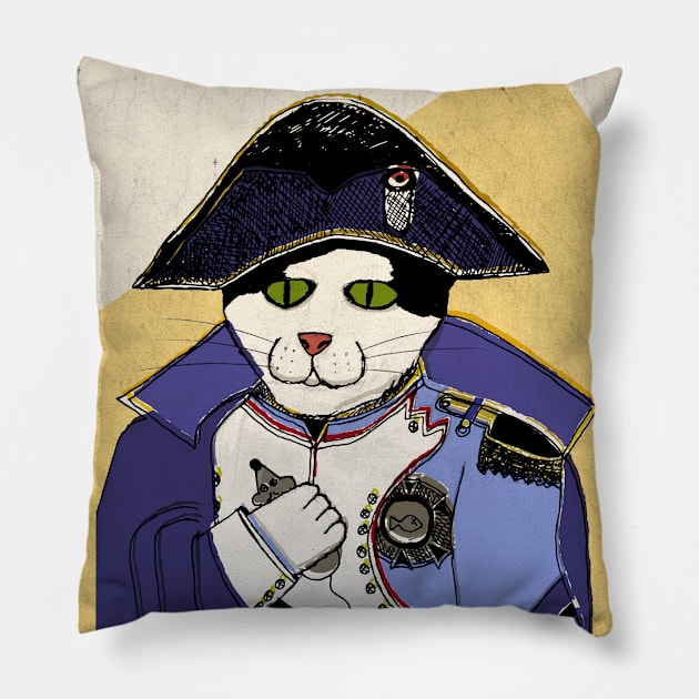 Commander Cat Pillow by IVRUNNER