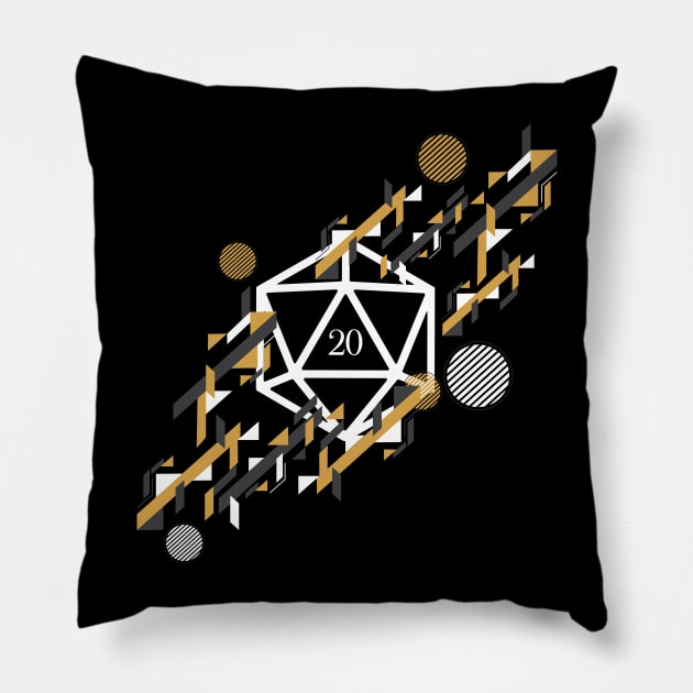 Abstract D20 Dice Tabletop Role-Playing Game Pillow by pixeptional