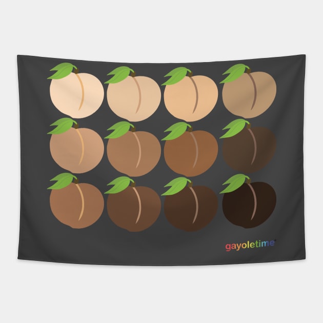 Peach Emoji Grid Tapestry by GayOleTime