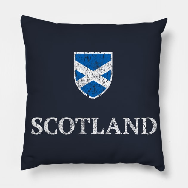 Retro Scotland Flag Pillow by vladocar