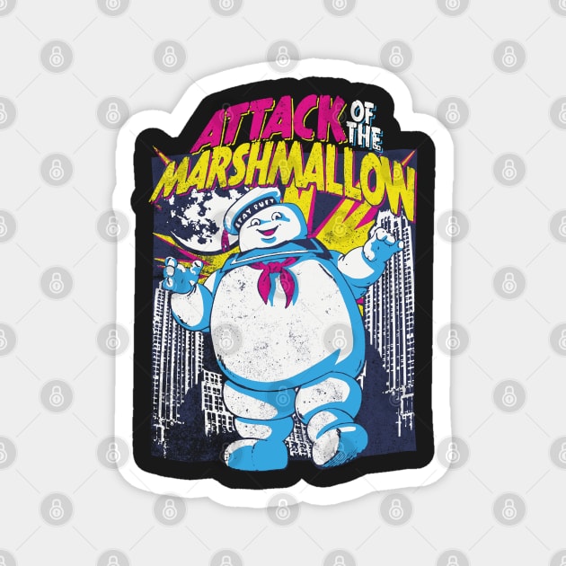 Attack of the Marshmallow - Ghostbusters Magnet by Vector-Planet