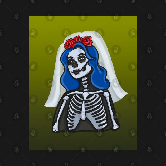 Skeleton Bride (background) by tesiamarieart