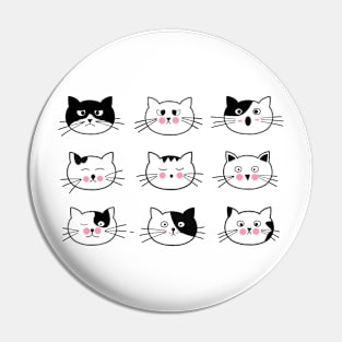 Cat Emotion Cute Cat Face Collection Pin