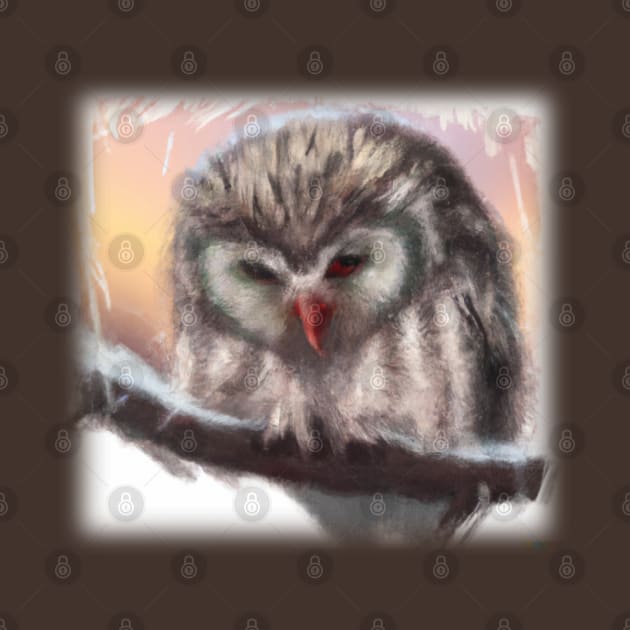 Cute owl painting by artbyluko