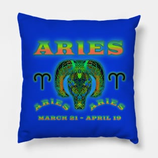 Aries 9a Blue Pillow