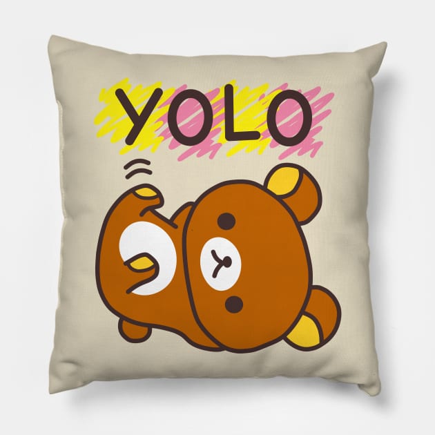 Rilakkuma YOLO Pillow by MoustacheRoboto