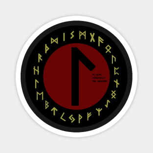 Red Laguz Futhark Rune Symbol Magnet