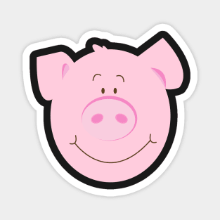 Cute Happy Pig - Pink Magnet