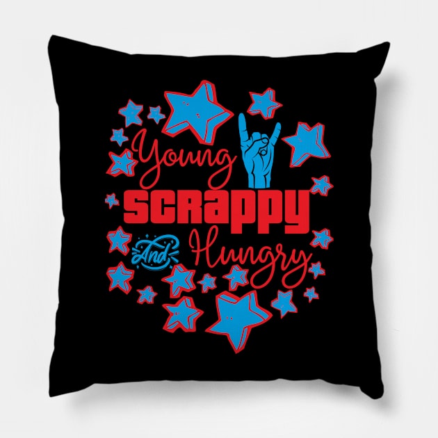 Young Scrappy and Hungry Pillow by HUNTINGisLIFE