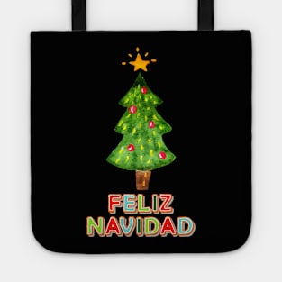 Painted Holiday Tree and Sugar Cookies Feliz Navidad Tote