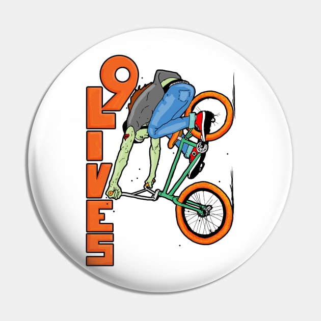 9 Lives BMX downhill Pin by Johanmalm