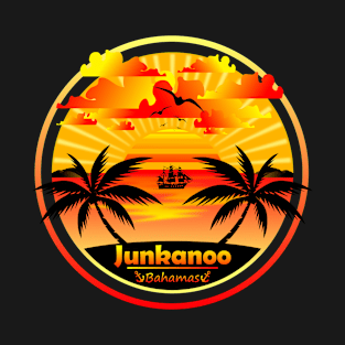 Junkanoo Beach Bahamas, Palm Trees Sunset Summer T-Shirt