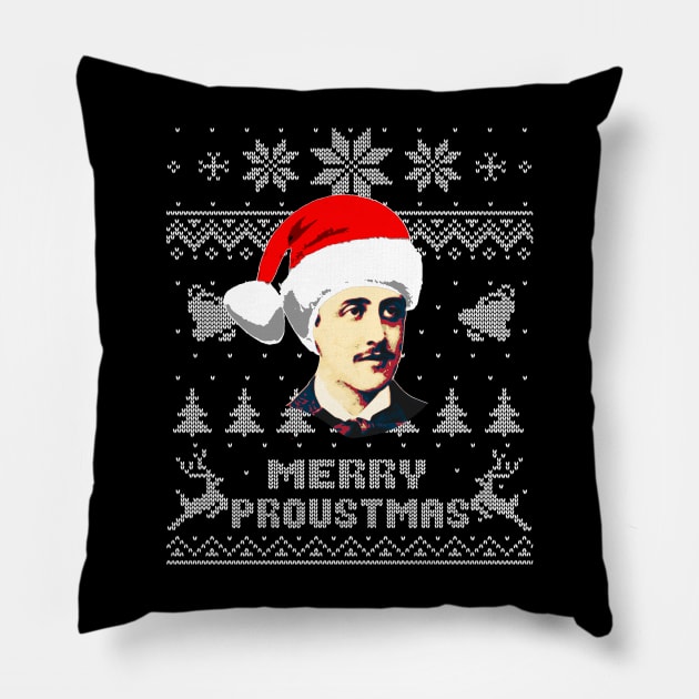 Marcel Proust Funny Christmas Pillow by Nerd_art