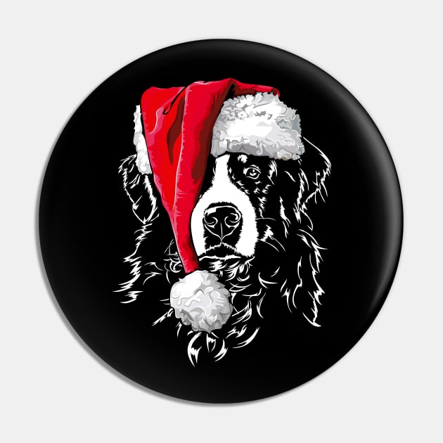 Funny Bernese Mountain Dog Santa Christmas dog Pin by wilsigns