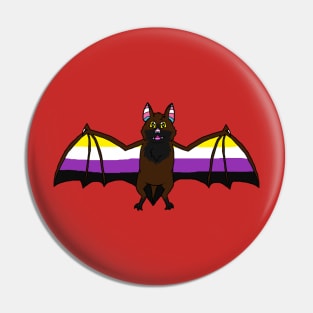 Nonbinary Pride Bat Pin