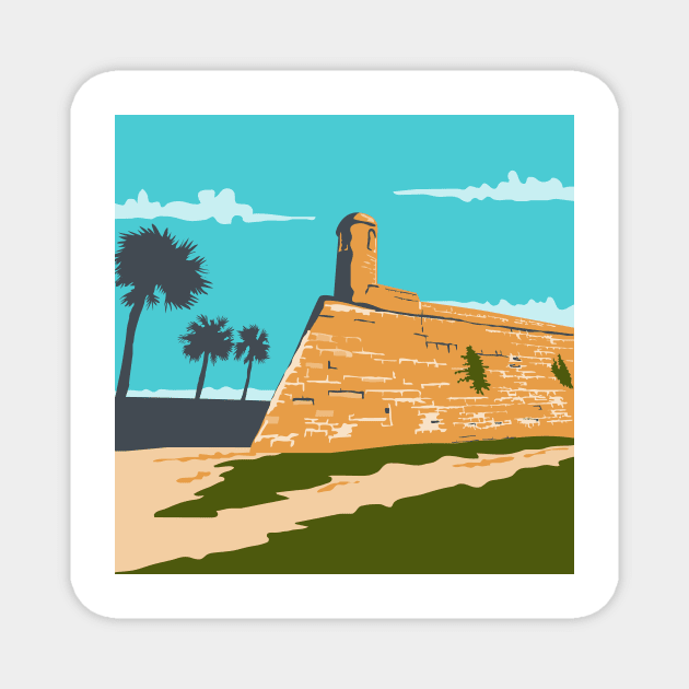 Fort Marion St. Augustine WPA Magnet by retrovectors