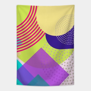 Modern Geometric Pattern Pastel Lime Pink Brights Serene Style Tapestry