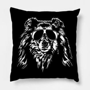 Funny Proud Rough Collie sunglasses cool dog gift Pillow