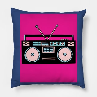 Old Colorful Stylish Retro Music Radios Pillow