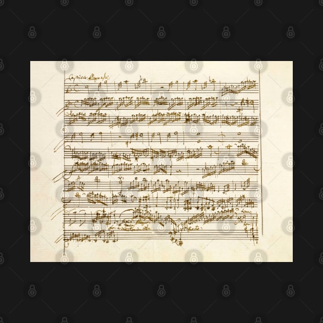 Mozart | Amadeus Mozart original manuscript score by Musical design