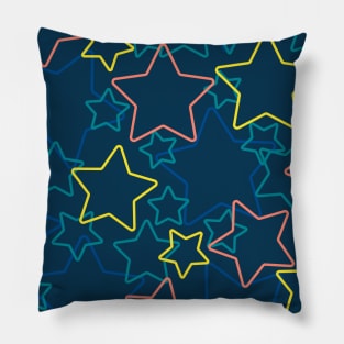 Silhouettes of multicolor stars Pillow