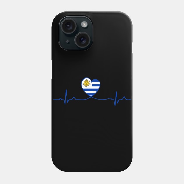 My Heart Beats for Uruguay Phone Case by Fusti