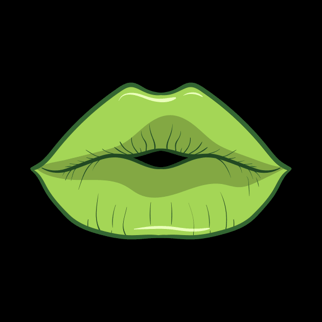 Kiss Lips Funny St Patrick's Day by Xeire