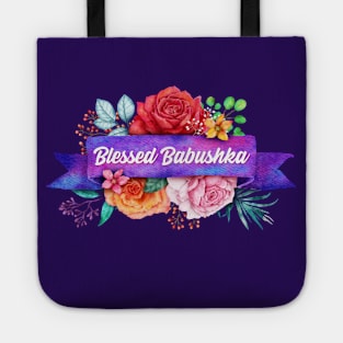 Blessed Babushka Floral Design with Watercolor Roses Tote