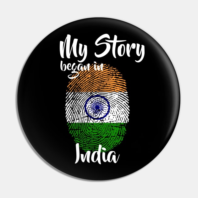 India Flag Fingerprint My Story DNA Indian Pin by Your Culture & Merch