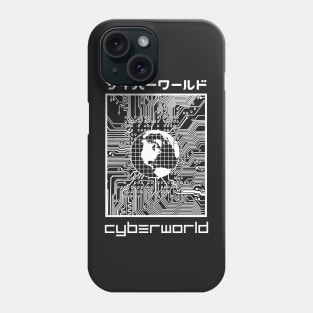 "Cyberworld" White Print Phone Case