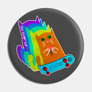 Skater Cat Pin