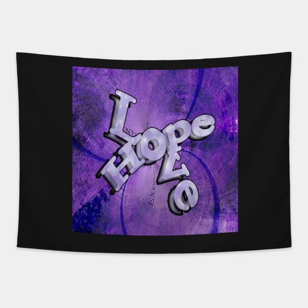 Inspirational Quote & Purple Spiritual Graphic Design Hope & Love Tapestry by tamdevo1