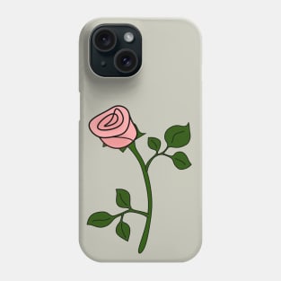 Single Pink Rose - simple illustration Phone Case