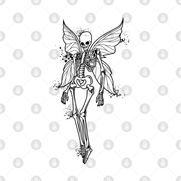 Fairycore - Fairy skeleton with fairy wings by Modern Medieval Design