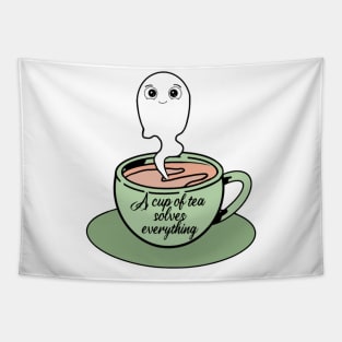 A cup of tea solves everything illustration Tapestry