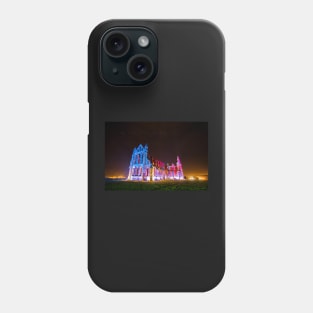 Whitby Abbey Ruined Benedictine abbey Illuminated for Halloween IMG 1692-A Phone Case