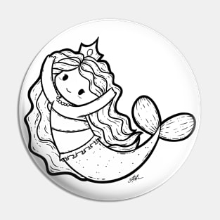 Cute Mermadi Illustration Pin