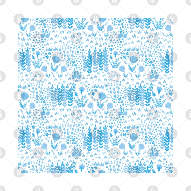 Blue  flowers pattern #8 by GreekTavern