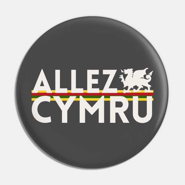 Allez Cymru, Welsh Rugby supporter Pin by Teessential