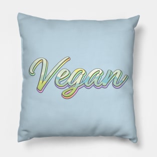 Vegan Colorful  Graphic Logo T-Shirt Pillow