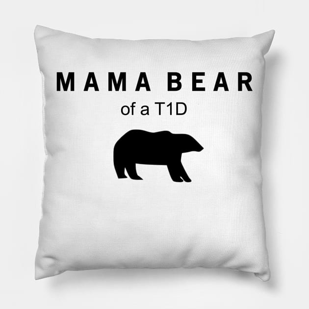 MAMA BEAR OF A T1D Pillow by TheDiabeticJourney