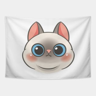 Cartoon cute cat face Tapestry