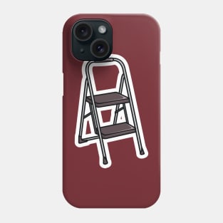 Working Metal Stepladder Sticker vector illustration. Interior objects icon concept. Step ladders for domestic and construction needs sticker design icon logo. Phone Case