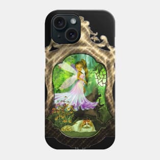 Cute little fairy wth her cat Phone Case