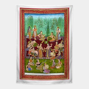 Women Dance & Play Musical Instruments In A Garden 1907 Mughal India Tapestry