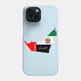 United Arab Emirates flag & map Phone Case