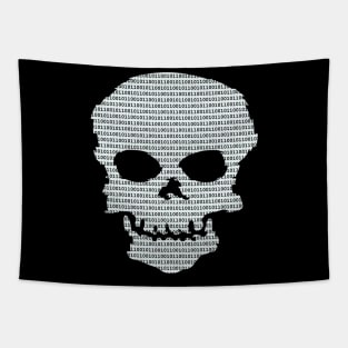 Binary Skull Hacker Tapestry