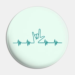 ASL Heartbeat Line Pin